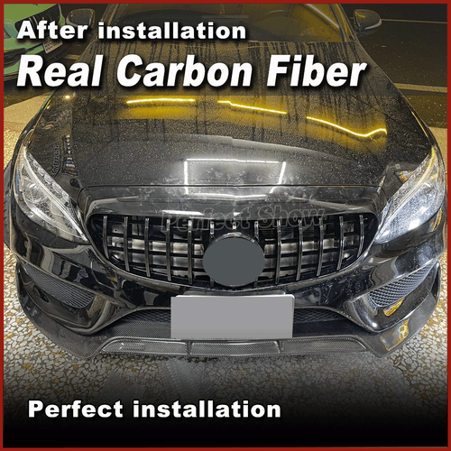 For Benz W205 C200 C250 C300 C43 AMG 14-18 REAL CARBON Front Bumper Lip Spoiler - Picture 12 of 15