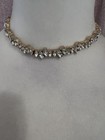 Vintage Signed Baublebar Gold Tone Rhinestone Choker Necklace — photo 1