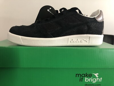 Diadora B Elite Wn Premium Sneakers Black Shoes Soft Leather Size 5.5
