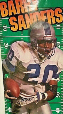 1996 LITTLE CAESARS POSTER NFL FOOTBALL BARRY SANDERS 6 FOOT DETROIT LIONS NIP