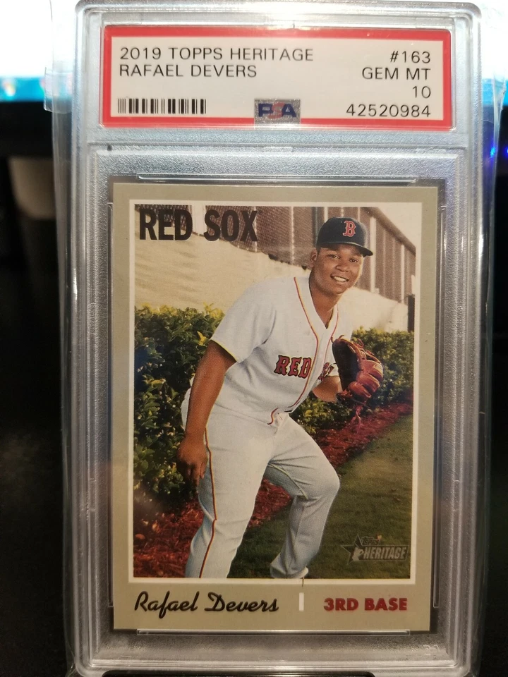 2019 RAFAEL DEVERS TOPPS HERITAGE #163 PSA GEM MT 10 PRISTINE. - Image 2 of 4