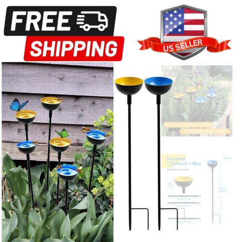 Easy Install Bee Watering Station with Colorful Cups for Butterfly Attraction
