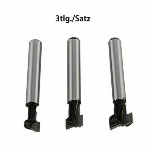 3pcs T-Nutfräser Set T-Nut 1/4 Schaft 6,35 mm Für M6 M5 M8 schrauben Sechskant - Bild 13 von 14