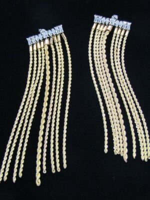 2 DIE 4 Designer Fallon Yacht Club Waterfall Crystal 5'' Long Earrings WOW