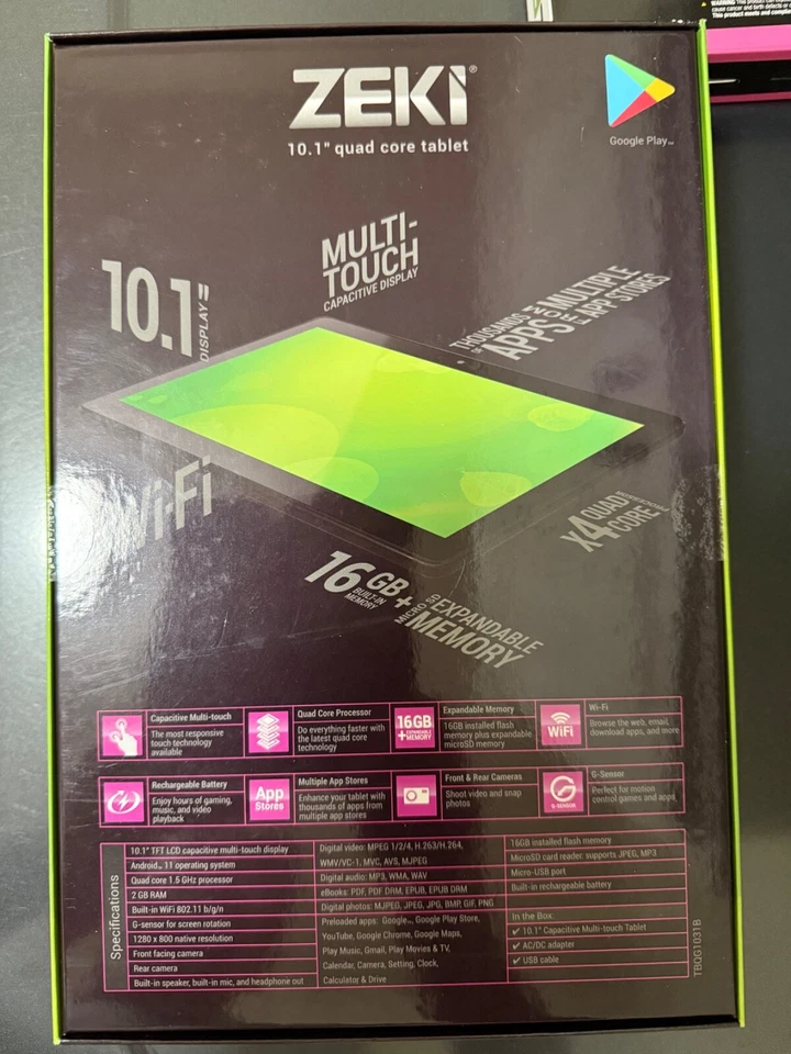 Tablet Zeki TBQG1031B, Wi-Fi, 10.1" Cuatro Núcleos (Paquete Funda Tablet con Teclado) Foto 2 de 3