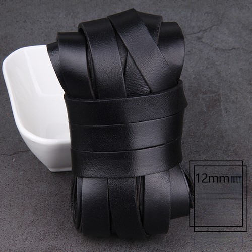 Real Leather Cowhide Cord Rope Straps Flat Tape Trimming Ribbon DIY Sew Quality - Bild 11 von 60