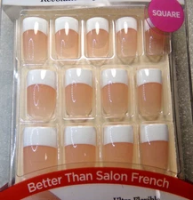 KISS Revolutionary French  NAILS GLUE ON Medium -Square KSA02