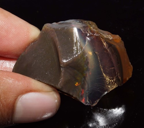 Certified 67.50 Ct Natural Ethiopian Black Opal Welo Fire Rough Loose Gemstone - Picture 4 of 4