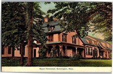 Home of William Cullen Bryant at Cummington MA Vintage Postcard X15