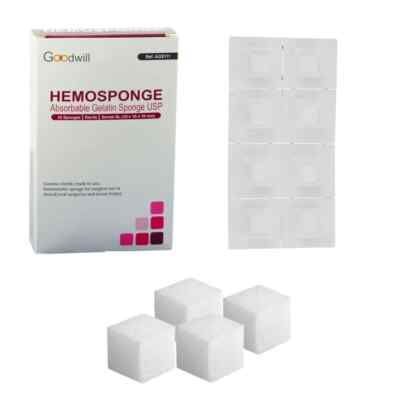 Sterile Gelfoam Hemocollagene Gelatin Sponges Absorbable 32pcs Goodwill