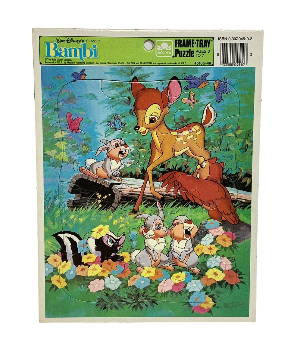 Vtg Walt Disney Classic “BAMBI” Golden Puzzle ft. Thumper, Flower