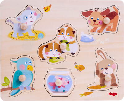 6 Teile HABA Kinder Greifpuzzle Haustiere 1306541001