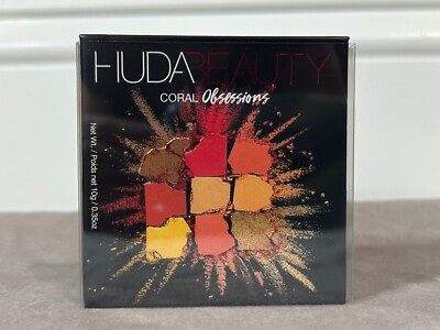 NEW HUDA Obsessions Coral Eyeshadow Palette Neutrals 9 Shades Matte Metallic NIB