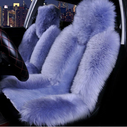 2PCS Genuine Australian Sheepskin Fur Long Wool Car SUV Front Seat Cover Winter - Picture 15 of 18