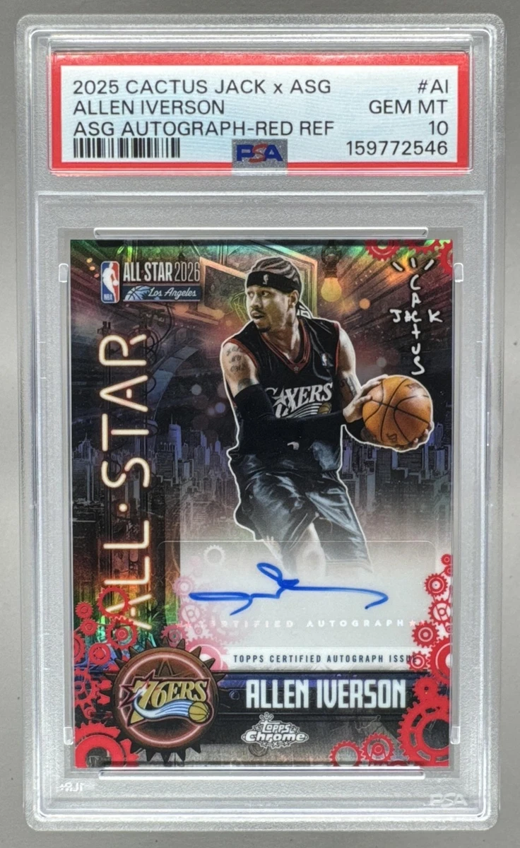 Allen Iverson 10 Graded Basketball Autographed Sports Trading