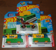 3X - 2022 & 2023 Hot Wheels - Custom Small Block & Brickin? Delivery Brick Rides