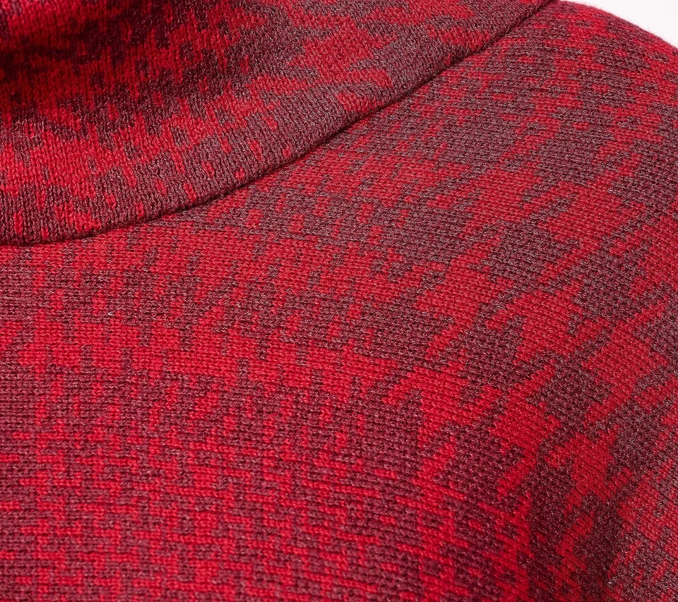 Poncho Denim & Co. Talla XS/S Cuadros Jacquard Capucha Cuello con Flecos Dobladillo VINO A624151 Foto 4 de 4