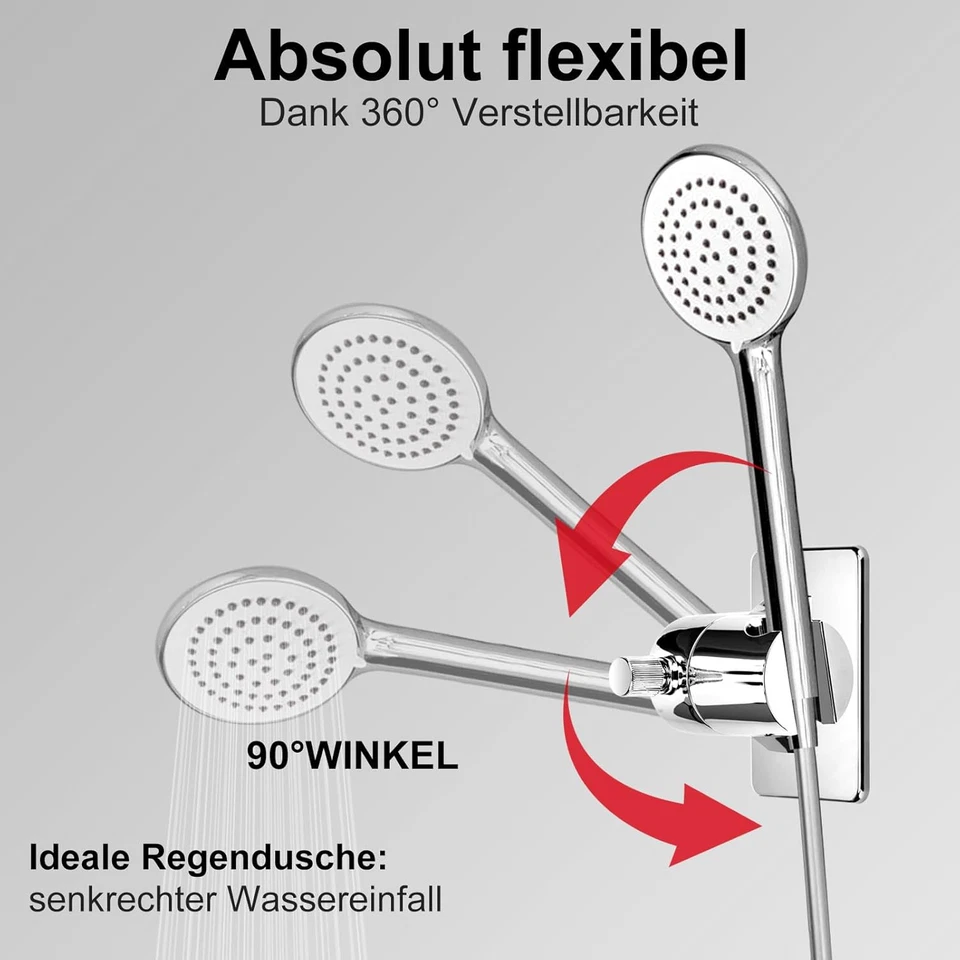 Duschkopfhalterung ohne Bohren Handbrause Halterung Verstellbar - Bild 3 von 4