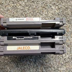 Nintendo NES Lot of 4 Games Bo Jackson Baseball Bases Loaded Super Sprint