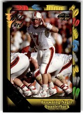 1991 Wild Card Browning Nagle 10 Stripe Rookie #44. rookie card picture