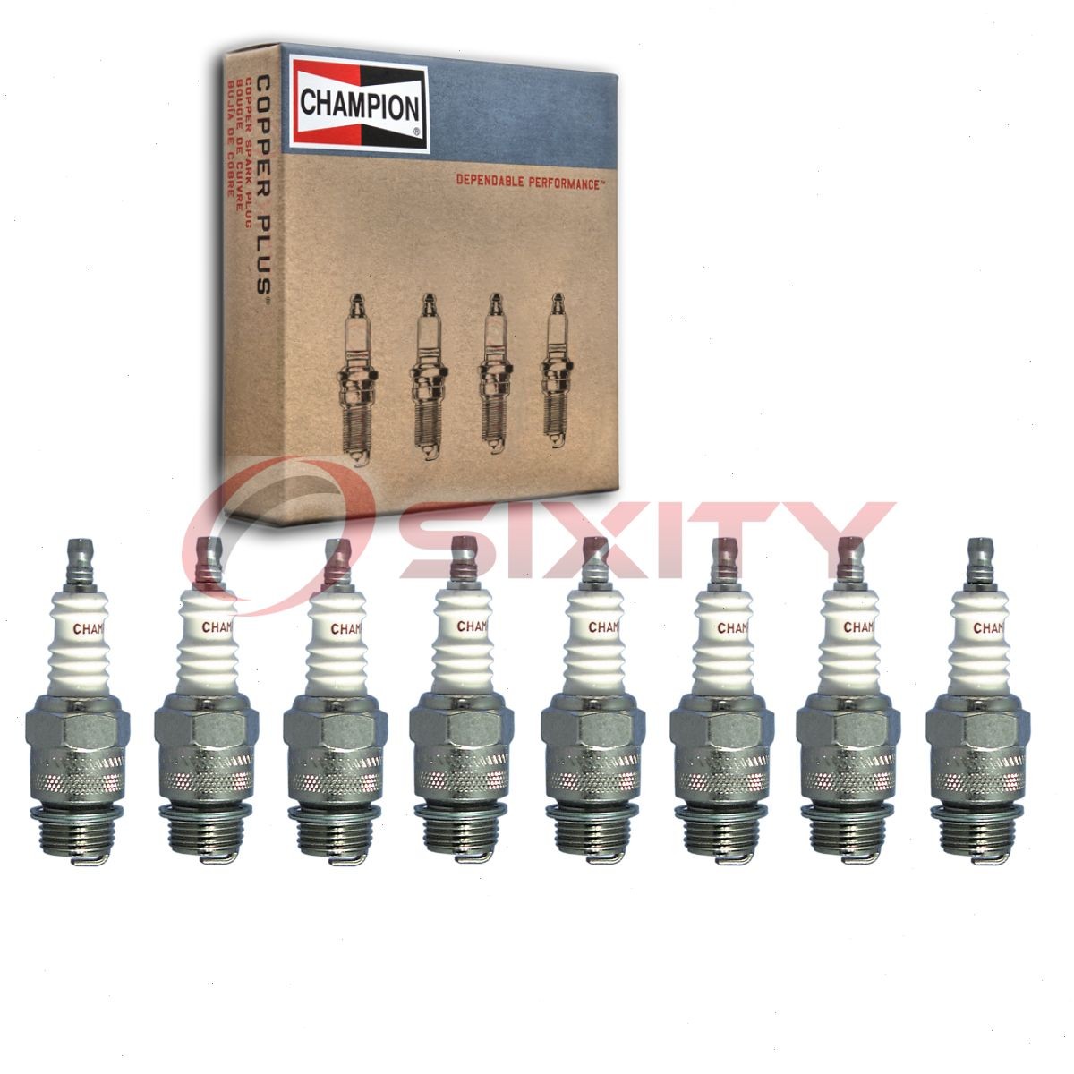 8 pc Champion Industrial Spark Plugs for 1932 Willys Model 8-88 Silver rc