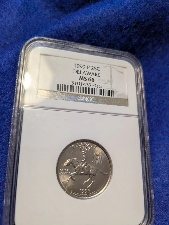 1999-P Delaware Washington Quarter NGC MS-66, State Quarters Collection #C4501 - Image 3 of 4