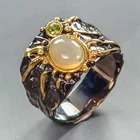 Fine Art Jewelry Natural Opal Ring 925 Sterling Silver Size 7.5 /R448963