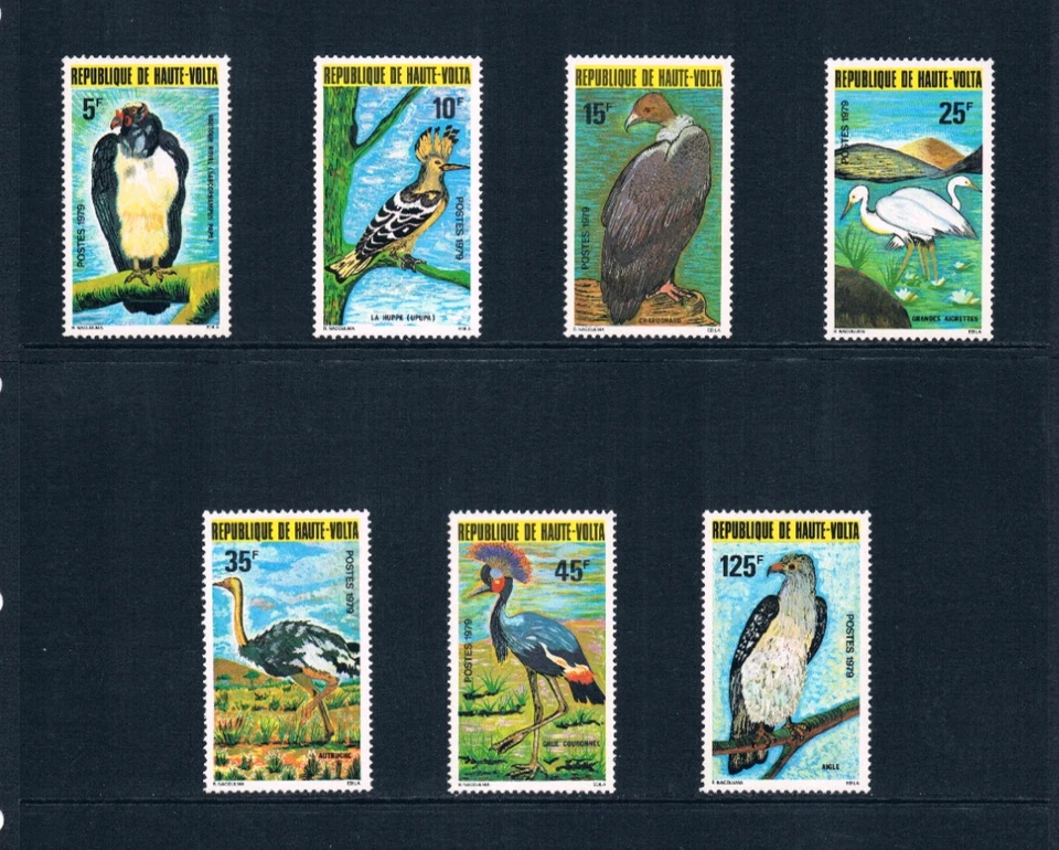 $17,35 Scott значение - 1979 верхний VOLTA птицы африканский BURKINA FASO CV MNH NH UMM - Изображение 3 из 4