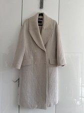 Zara x Manteco wool double breasted cream coat UK XS