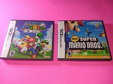 Nintendo DS Super Mario Bros & Super Mario 64 Replacement Cases With Inserts 