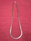 Vintage 17" Flat Sterling Silver Serpentine Chain Necklace w ring Clasp Wear 7g
