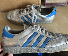 adidas Gazelle Micropacer Men's Metallic Silver Blue Rare Trainer 9.5