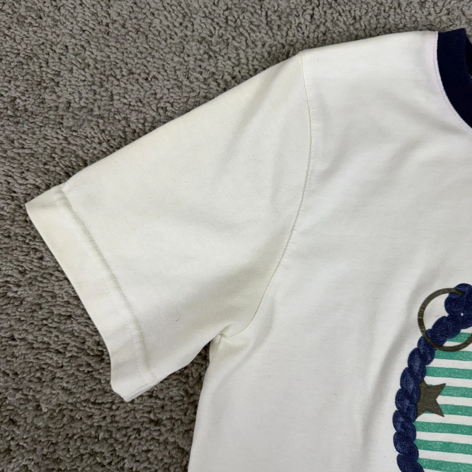 Vintage Jantzen Shirt Mens Medium White Nautical Rope Graphic Made USA 60s - Image 4 of 4