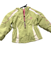 Girls Warm Winter Snow Jacket in Mint/Pink Color Adjustable Waist