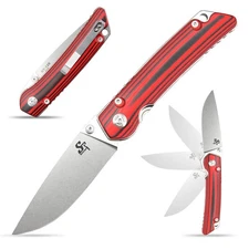 ST128 Folding Knife,D2 Blade G10 Handle Safety Liner Lock EDC Tool Knife for ...