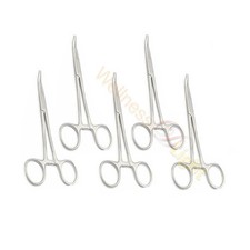 5 Pcs Kelly Hemostat Forceps Curved 5.5" Locking Clamp Surgical Dental German Gr