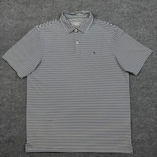 Vineyard Vines Performance Polo Shirt Mens Large Blue Stripe Golf Stretch Logo