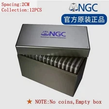 NGC Spacing 2 CM，Coin Storage Box Collection Case for 12 NGC Slab Coin Holders