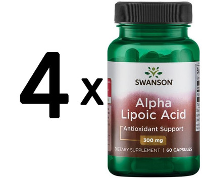 4 x Swanson Alpha Lipoic Acid, 300mg - 60 caps (227,72 EUR/kg)