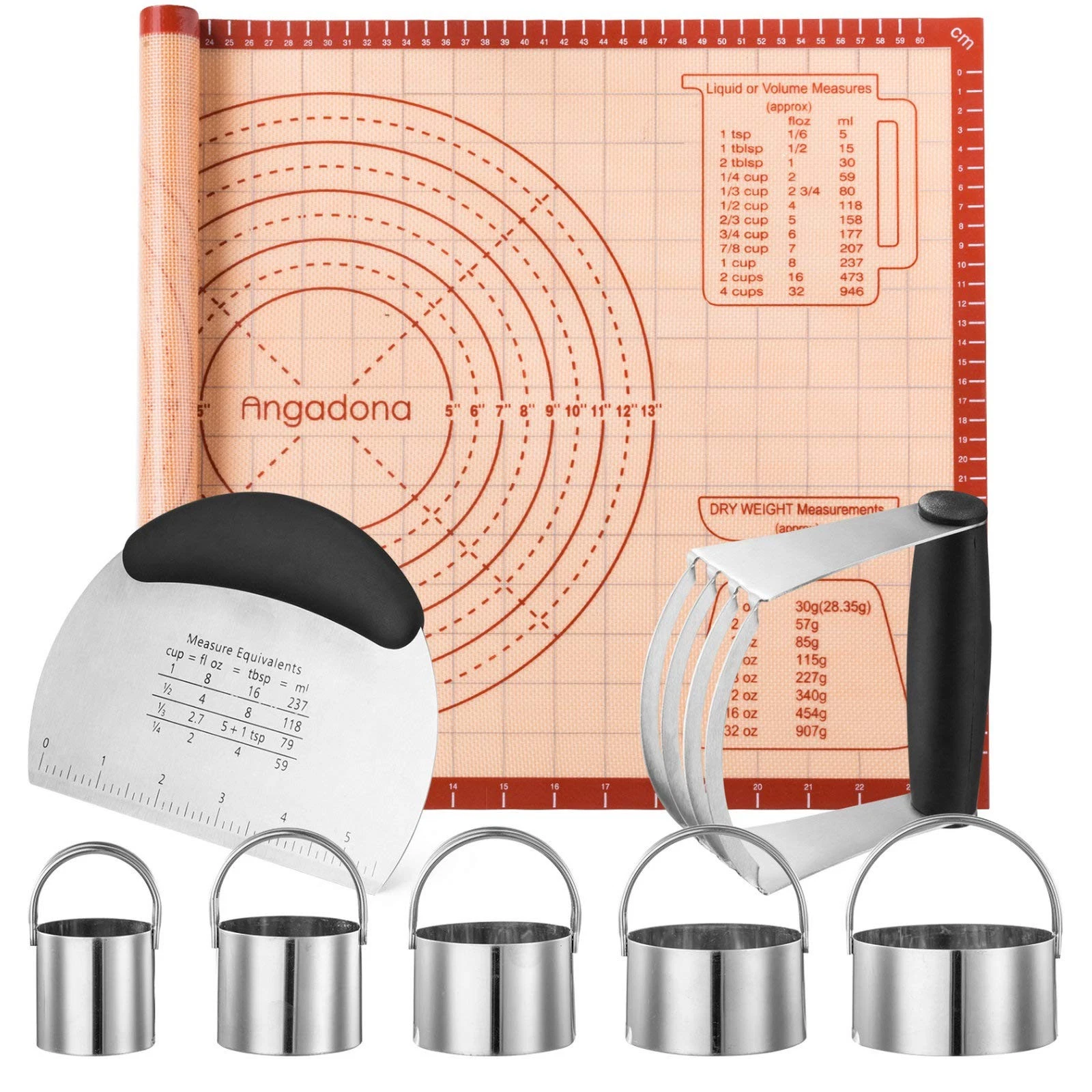 Biscuit Cutter,Pastry Cutter, Bench Scraper, Silicone Pastry Dough Baking Mat...
Opens in a new wind