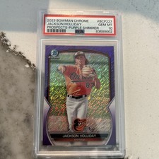 JACKSON HOLLIDAY 2023 Bowman Chrome Purple Shimmer /250 BCP227 PSA 10 GEM MINT!!