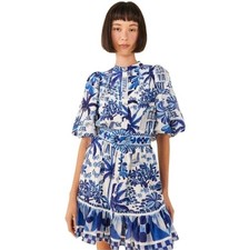 FARM RIO SWEET RIO PUFF SLEEVES MINI DRESS WOMEN'S SIZE XSMALL