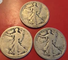 3 Early 1917 D Rev 17 p 1920 P Philadelphia Mint 50C Walking Liberty Half Dollar