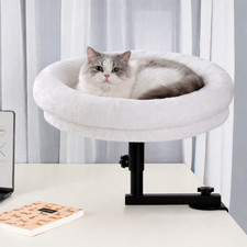 360  Rotatable Desk Cat Bed Space-Saving Adjustable Table Cat Bed Support w/ Mat