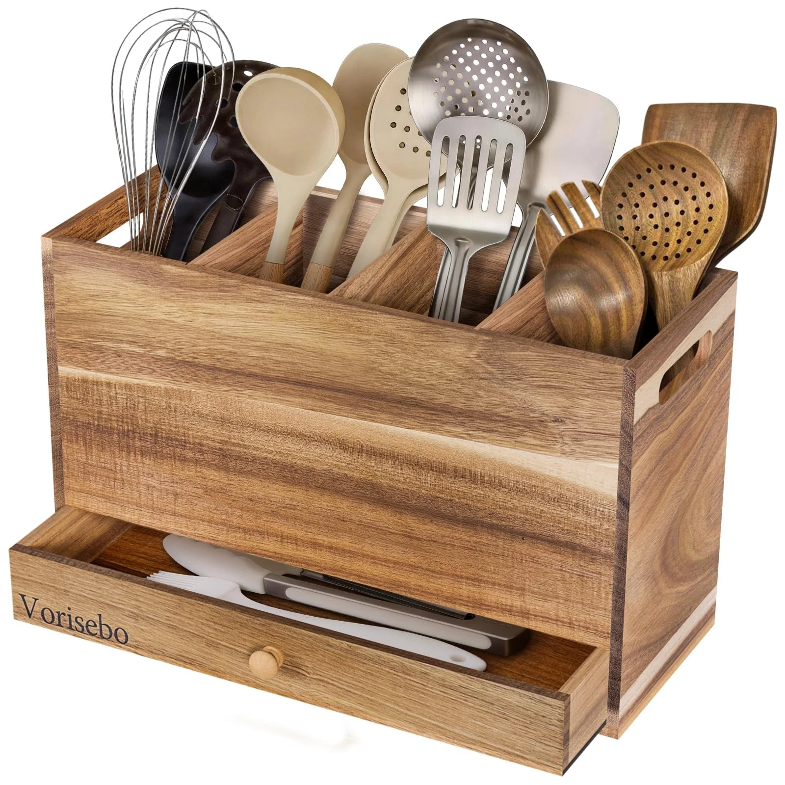 Vorisebo Acacia Wood Kitchen Utensil Holder for Countertop, Large Wooden Uten...
Opens in a new wind