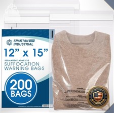 Self Seal Poly Bags 12x15 200 Count Clear Shipping Packaging Clothing