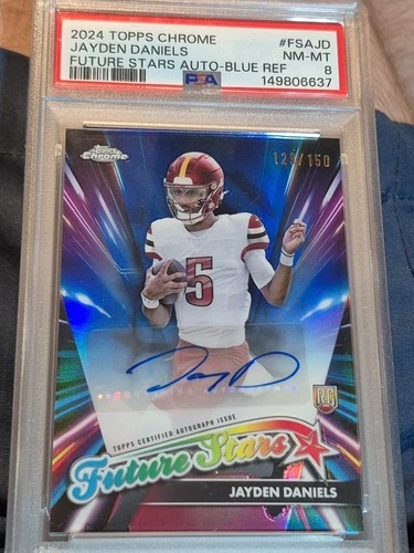 2024 Topps Chrome Future Stars Jayden Daniels ROOKIE AUTO Blue Refractor /150