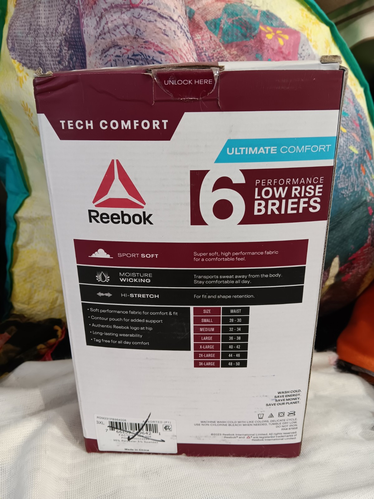 REEBOK Low Rise Briefs 3XL Contour Pouch Underwear Ultimate Comfort 5-Pack thumbnail 5