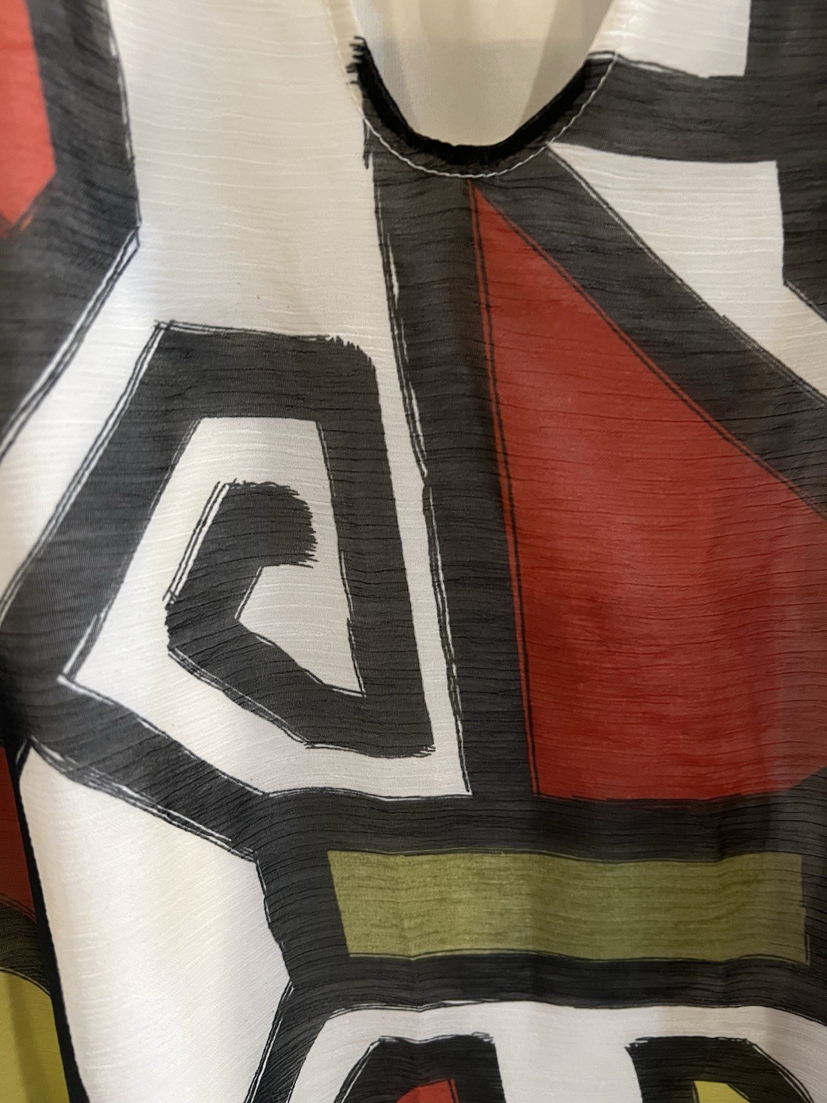 Arden B Geometric Pattern Multicolored Short Slee… - image 3