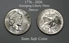 TWO "SemiQ" DIMES, IN HAND! 2026-D Emerging Liberty Dimes from Denver, Free Ship